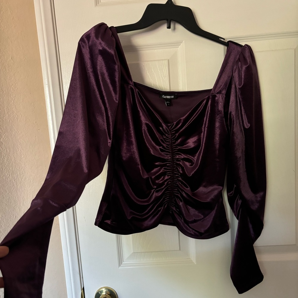 Plum velvet top